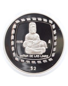 1996 Mexico $2 Peso Senor de las Limas 1/2 oz Silver Coin Proof
