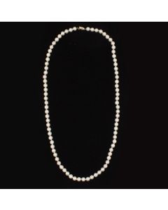AKOYA pearls 28 inch strand (84) pink/cream rose 14K w/appraisal $3200.00