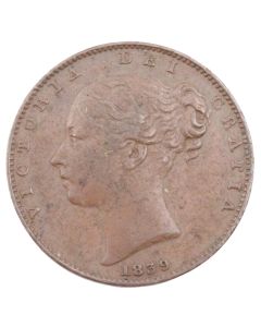 1839 Isle of Man Farthing a/VF