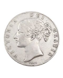 1844 Great Britain silver Crown star stops nice a/EF