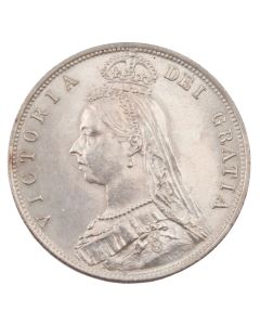 1887 Great Britain silver Jubilee Half Crown Choice AU/UNC