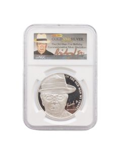 Gold and Silver Pawnshop The Old Man 71st Birthday Silver Medal NGC Signed Label
