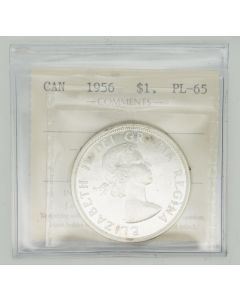 1956 SWL Canada silver dollar Short Water Lines REV-002 ICCS PL65