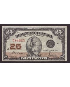 1923 Canada 25 cents McCavour Saunders 583088 VF+