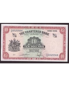 Hong Kong Chartered Bank $10 ND1962-1970 P-70c U/G6520564 EF