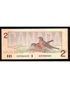 1986 Canada $2.00 banknote Crow Bouey AUK 3864632 Choice Uncirculated+