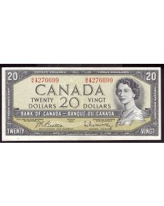 1954 Canada $20 banknote BC-41b G/W4276699 EF/AU