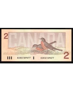 1986 Canada $2.00 banknote Crow Bouey AUK 4149477 Choice Uncirculated