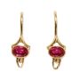 Elegant 14K Rose Gold Ruby Earrings with Wire clasp