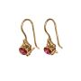 Elegant 14K Rose Gold Ruby Earrings with Wire clasp