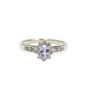 14K White Gold Tanzanite Diamond Engagement Ring Size 9 Natural Tanzanite & Diamonds