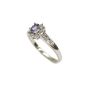 14K White Gold Tanzanite Diamond Engagement Ring Size 9 Natural Tanzanite & Diamonds