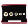 2014 .9999 Fine Silver Fractional Maple Leaf 5x Proof Coin Set with Gold Details