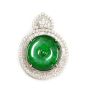 Burmese Jade & Diamond 18K White Gold Pendant