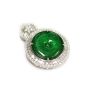 Burmese Jade & Diamond 18K White Gold Pendant