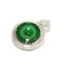 Burmese Jade & Diamond 18K White Gold Pendant