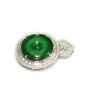 Burmese Jade & Diamond 18K White Gold Pendant