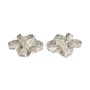 18 Karat White Gold 1.71 Carat Diamond Ribbon Style Earrings