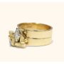 CAVELTI 18K yellow gold Free Form ring with .45ct VS1 diamonds vintage 