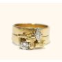 CAVELTI 18K yellow gold Free Form ring with .45ct VS1 diamonds vintage 