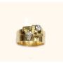 CAVELTI 18K yellow gold Free Form ring with .45ct VS1 diamonds vintage 