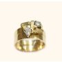 CAVELTI 18K yellow gold Free Form ring with .45ct VS1 diamonds vintage 
