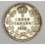 1910 Canada 5 cents silver coin HL C/B