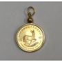 1/10 Oz 1984 22k Gold Krugerrand in 14k Bezel Pendant