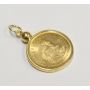 1/10 Oz 1984 22k Gold Krugerrand in 14k Bezel Pendant