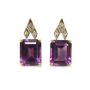18 Karat Yellow Gold Earrings set with Amethyst and Diamonds