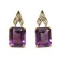 18 Karat Yellow Gold Earrings set with Amethyst and Diamonds