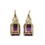 18 Karat Yellow Gold Earrings set with Amethyst and Diamonds