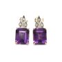 18 Karat Yellow Gold Earrings set with Amethyst and Diamonds