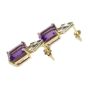 18 Karat Yellow Gold Earrings set with Amethyst and Diamonds