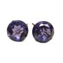 14 Karat Yellow Gold Earrings set with Alexandrite like Sapphire Crystals