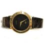 Gucci 3001M Vintage Gold Black Face Watch Leather Band
