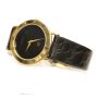 Gucci 3001M Vintage Gold Black Face Watch Leather Band