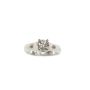 Hearts & Arrows Diamond Ring 0.47ct F VS2 Ideal Cut 19K White Gold 4 Size