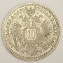 1871 Austria 10 Kreuzer silver coin KM2206 MS63