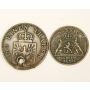 German States 1853 Prussia 2 Pfennig with hole & 1860 Nassau 1 Pfennig 