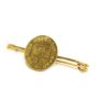 1912 British Columbia 9K gold dollar token 12.7mm on 10K gold pin 