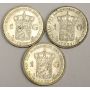 3x Netherlands 1 Gulden Silver Coins 1923 1930 and 1931