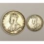 Australia 1927 Shilling and 1927 Three Pence 2-coins
