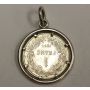 1914 Belgium 1 Franc silver coin nicely mounted in silver as pendant 