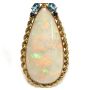 66.4ct Australia Opal Pendant 14K gold & Sapphires & Topaz 