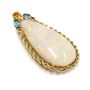 66.4ct Australia Opal Pendant 14K gold & Sapphires & Topaz 