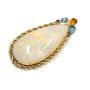 66.4ct Australia Opal Pendant 14K gold & Sapphires & Topaz 