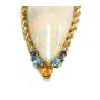 66.4ct Australia Opal Pendant 14K gold & Sapphires & Topaz 