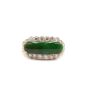 Burmese Jade & Diamonds 14K yellow gold ring 