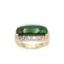Burmese Jade & Diamonds 14K yellow gold ring 